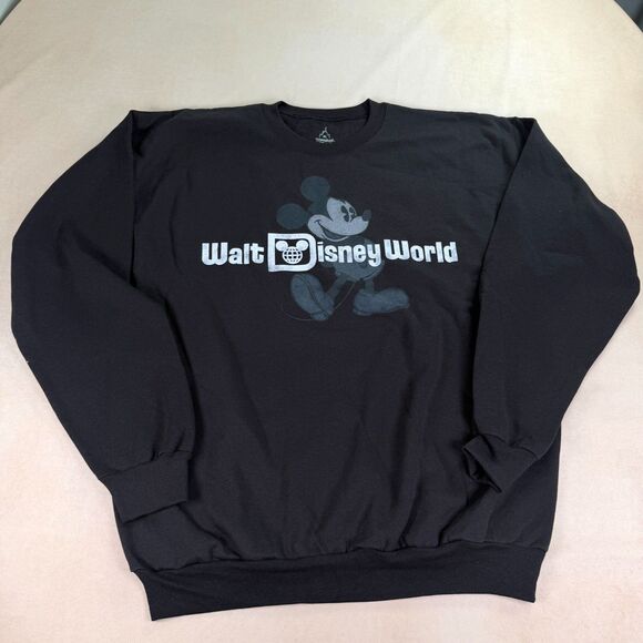 Disney Tops - Disney World Mickey Mouse Crewneck Sweatshirt Hanes Black Graphic XL Disneyland